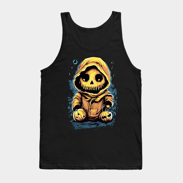 Eerie Halloween Ghoul Art - Spooky Season Delight Tank Top by Captain Peter Designs